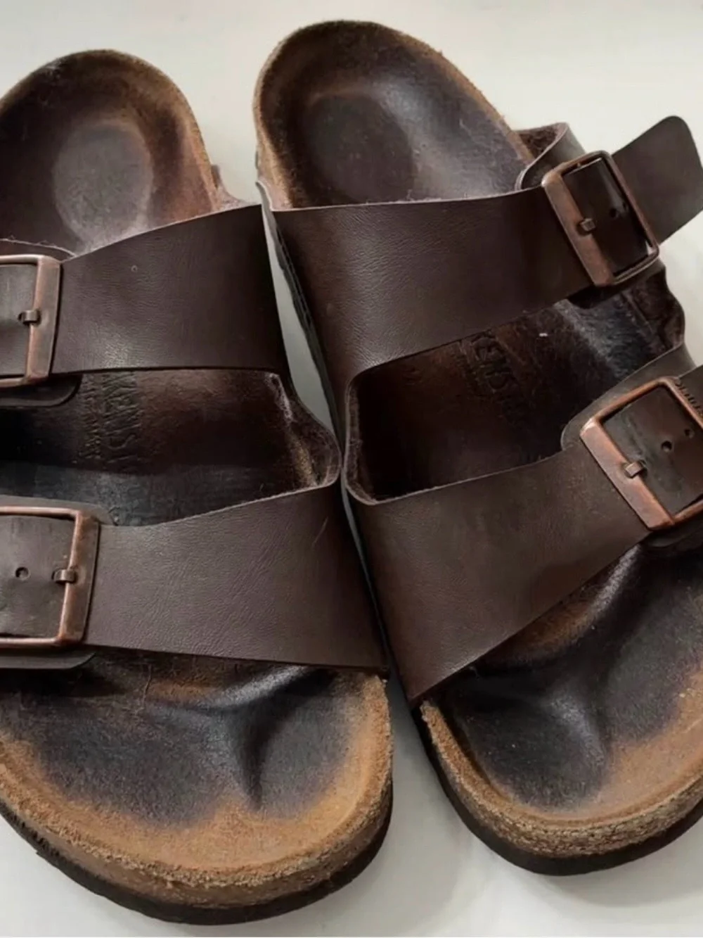 Birkenstock Men's Dark Brown Double Buckle Sandals